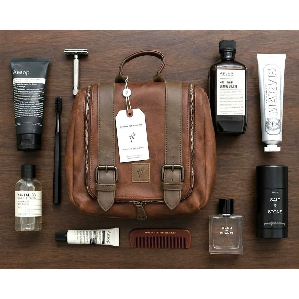 Weston Jon Boucher Traveler Large Hanging Toiletry Bag Vegan Leather NWT  Travel